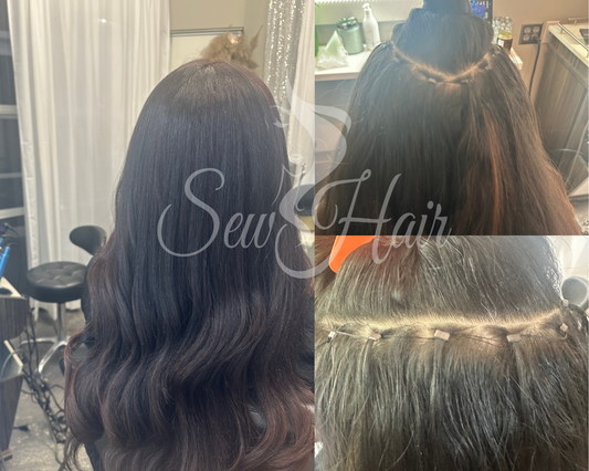 Transform Your Look with Natural and Seamless Beaded Wefts Sew-In Extension at Sew Hair in Charlotte, NC